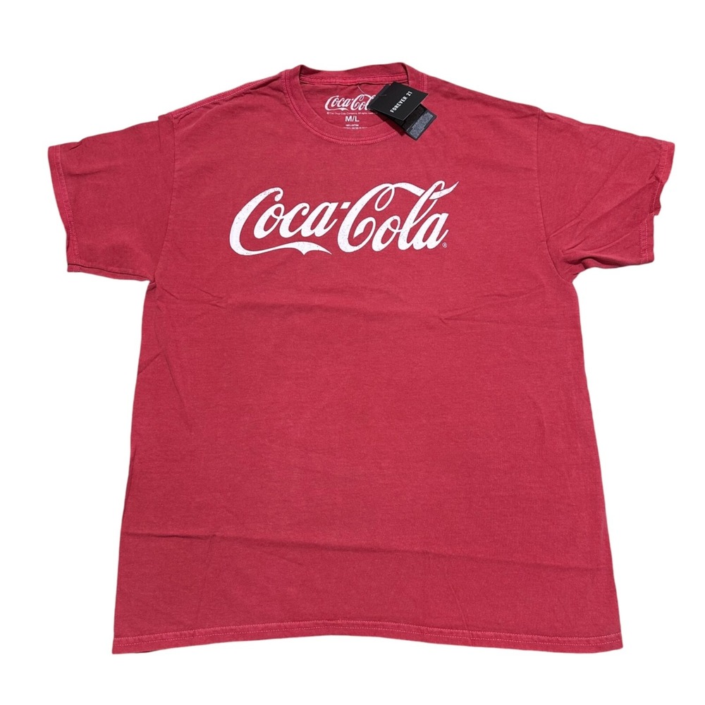 Forever 21 Coca-Cola Graphic T-Shirt Red White Logo‎ Mens Size M/L New NWT